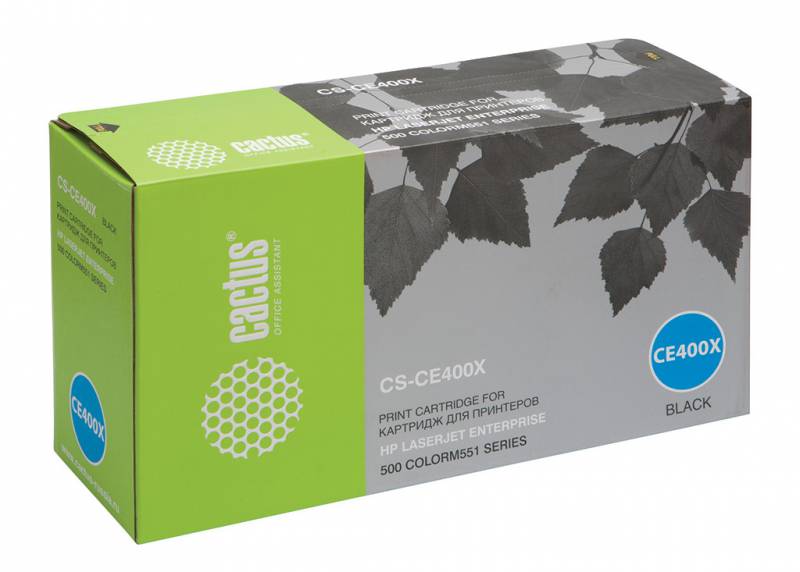 Картридж CACTUS CS-CE400X  для HP CLJ Color M551 series, черный, 11000 стр