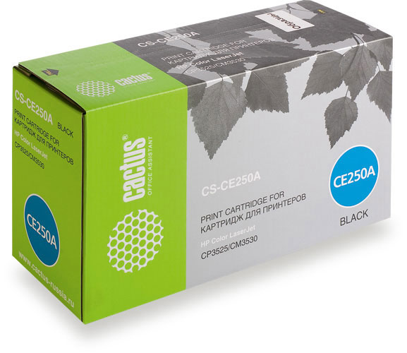 Картридж CACTUS CS-CE250A для принтеров HP Сolor LaserJet CP3525/CM3530 , черный, 5000 стр.