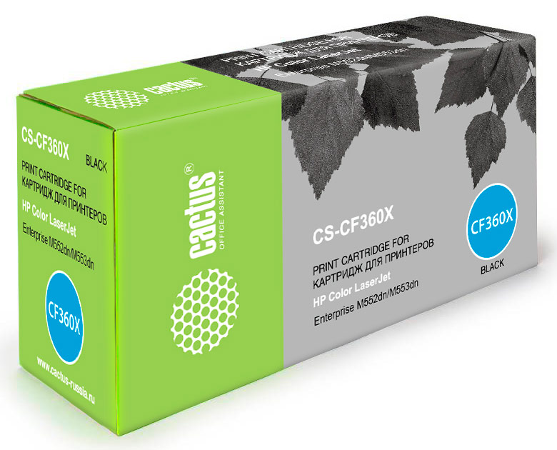 Картридж Cactus CS-CF360X черный для HP CLJ M552dn/M553dn/M553N/M553x (12500стр.)